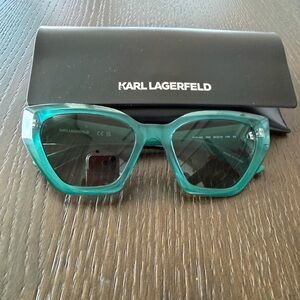 Brand New Karl Lagerfeld Teal Cat Eye Sunglasses